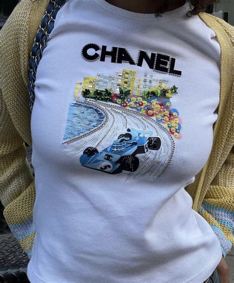 chanel race car shirt|chanel's t-shirts.